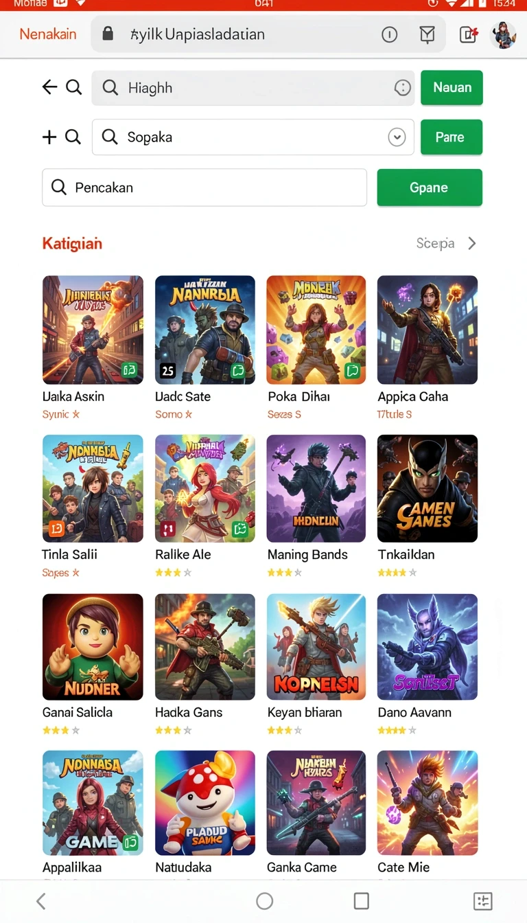Cuplikan layar menu unduhan api288 untuk perangkat Android